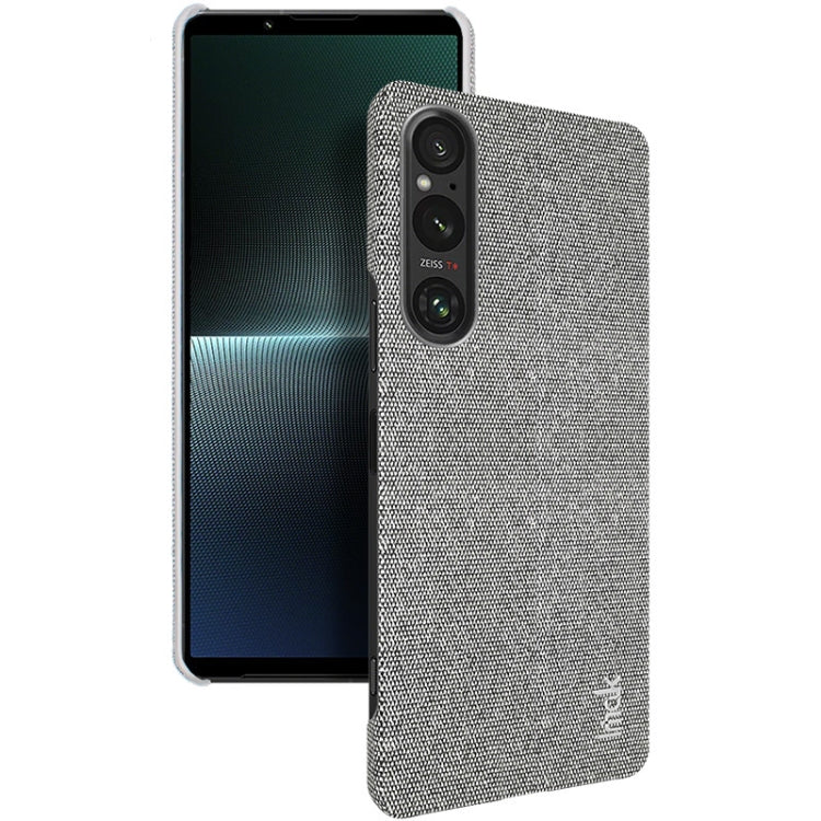 For Sony Xperia 1 V imak Ruiyi Series Cloth Texture PU + PC Phone Case(Light Grey) - Sony Cases by imak | Online Shopping UK | buy2fix