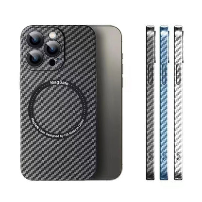 For iPhone 11 Pro MagSafe Magnetic PC Carbon Fiber Phone Case with Lens Film(Black) - iPhone 11 Pro Cases by buy2fix | Online Shopping UK | buy2fix