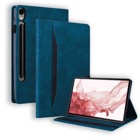 For Samsung Galaxy Tab S9 Ultra /S8 Ultra Splicing Shockproof Leather Tablet Case(Blue) - Galaxy Tab S9 Ultra Cases by buy2fix | Online Shopping UK | buy2fix