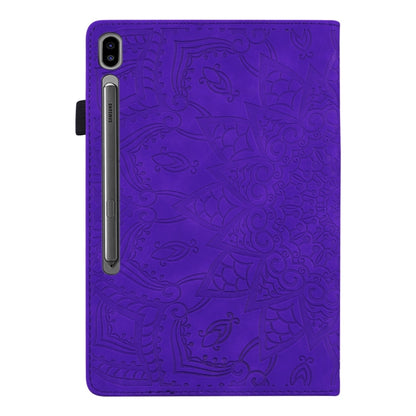 For Samsung Galaxy Tab S9 Ultra Calf Texture Embossed Leather Tablet Case(Purple) - Galaxy Tab S9 Ultra Cases by buy2fix | Online Shopping UK | buy2fix