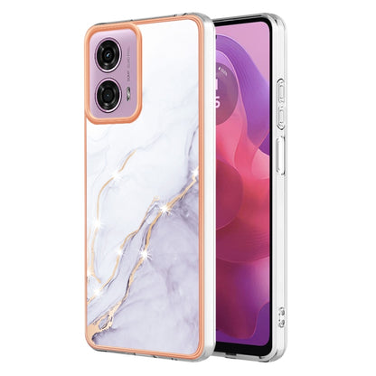 For Motorola Moto G24 4G / G04 4G Electroplating Marble Dual-side IMD Phone Case(White 006) - Motorola Cases by buy2fix | Online Shopping UK | buy2fix