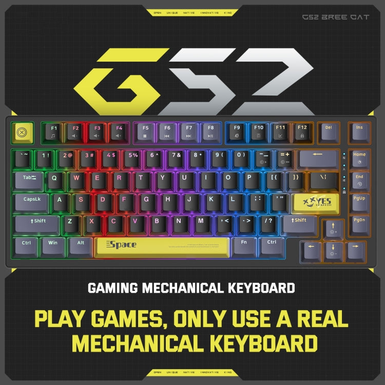 ONIKUMA G52 82 Keys RGB Lighting Wired Mechanical Keyboard, Type:Brown Switch(Black) - Wired Keyboard by ONIKUMA | Online Shopping UK | buy2fix