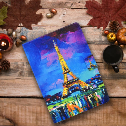 For Samsung Galaxy Tab A9+ Electric Pressed Colored Drawing Leather Tablet Case with Sleep / Wake-up Function(Eiffel Tower) - Galaxy Tab A9+ by buy2fix | Online Shopping UK | buy2fix