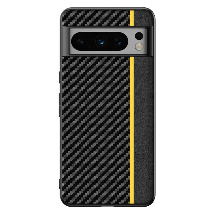 For Google Pixel 9 Ultra-thin Carbon Fiber Texture Printing Phone Case(Black Yellow) - Google Cases by buy2fix | Online Shopping UK | buy2fix