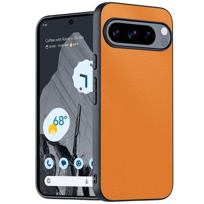 For Google Pixel 9 / 9 Pro Ultra-thin Plain Skin Leather Phone Case(Orange) - Google Cases by buy2fix | Online Shopping UK | buy2fix