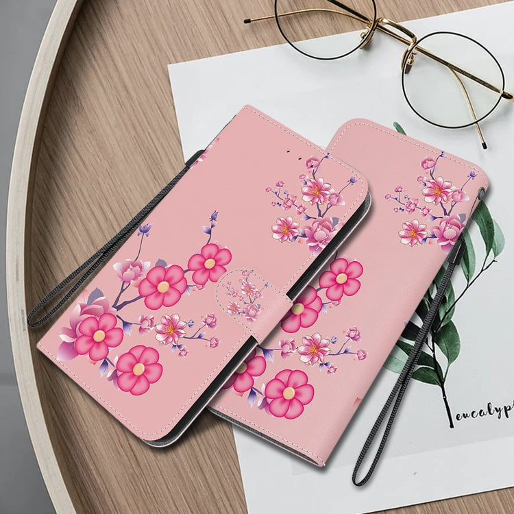 For Xiaomi Redmi K70E / Poco X6 Pro Crystal Texture Colored Drawing Leather Phone Case(Cherry Blossoms) - K70E Cases by buy2fix | Online Shopping UK | buy2fix