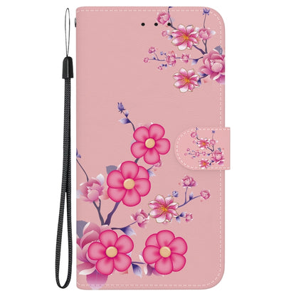 For Xiaomi Redmi K70E / Poco X6 Pro Crystal Texture Colored Drawing Leather Phone Case(Cherry Blossoms) - K70E Cases by buy2fix | Online Shopping UK | buy2fix