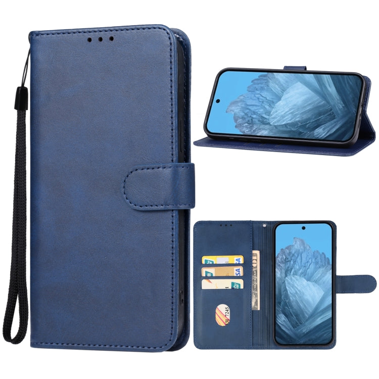 For Google Pixel 9 Leather Phone Case(Blue) - Google Cases by buy2fix | Online Shopping UK | buy2fix