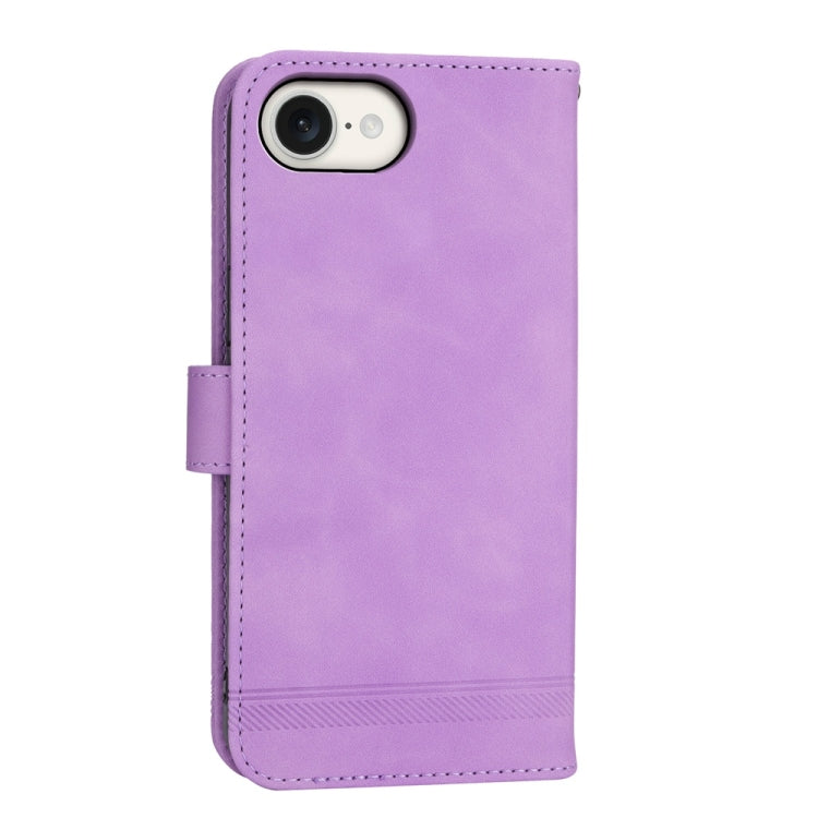 For iPhone SE 2024 Dierfeng Dream Line TPU + PU Leather Phone Case(Purple) - More iPhone Cases by buy2fix | Online Shopping UK | buy2fix