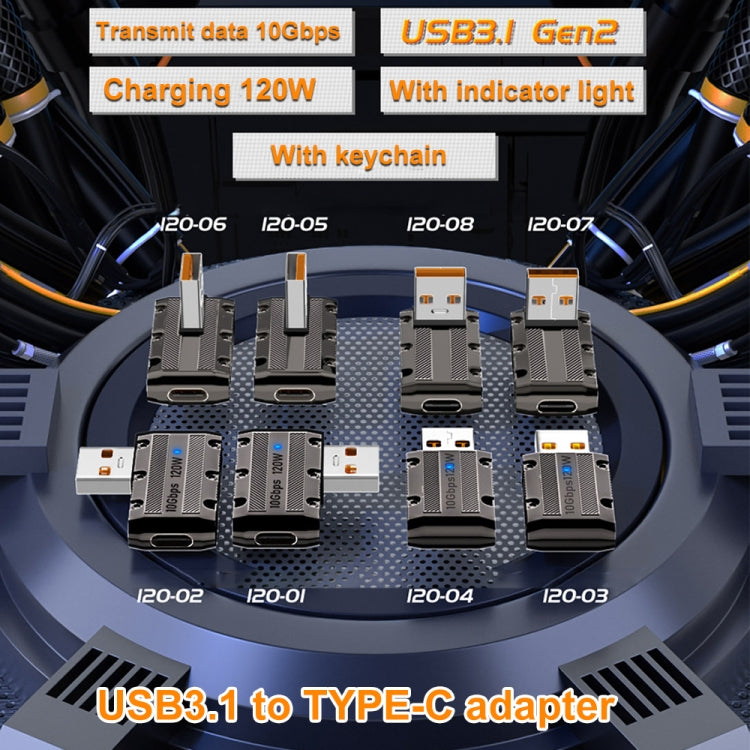 120W USB 3.1 Gen2 to Type-C 10Gbps Mechanical Adapter, Style:Medium Bend - Cable & Adapters by buy2fix | Online Shopping UK | buy2fix