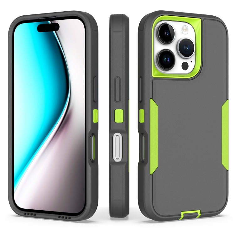 For iPhone 16 Pro 2 in 1 Magnetic PC + TPU Phone Case(Gray+Fluorescent Green) - iPhone 16 Pro Cases by buy2fix | Online Shopping UK | buy2fix