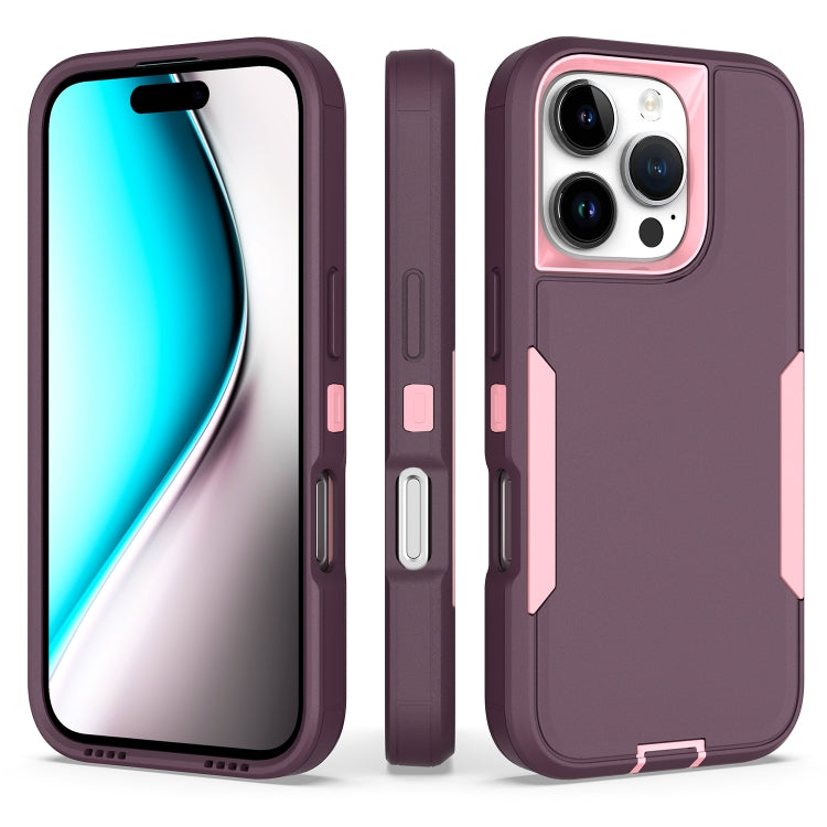 For iPhone 16 Pro 2 in 1 Magnetic PC + TPU Phone Case(Purple Red+Pink) - iPhone 16 Pro Cases by buy2fix | Online Shopping UK | buy2fix