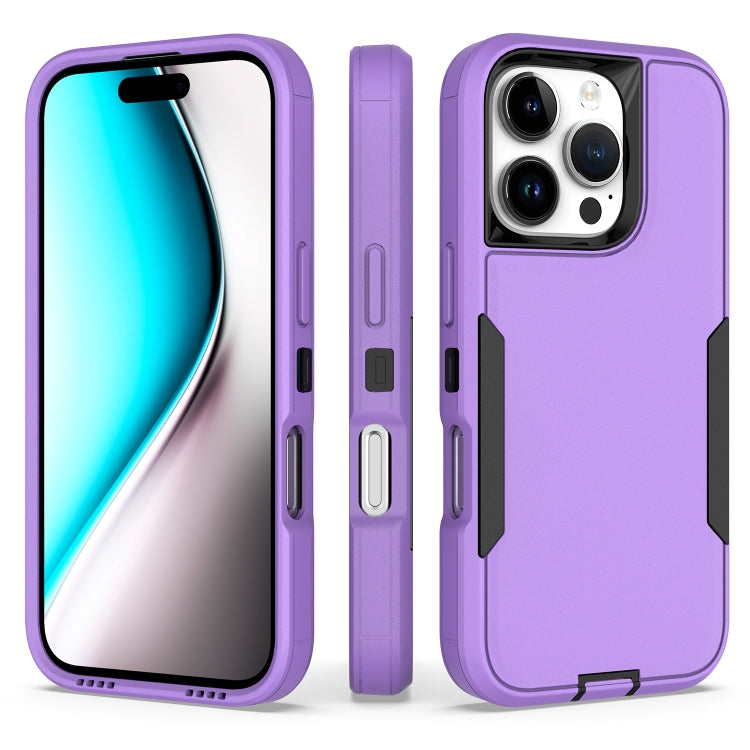 For iPhone 16 Pro 2 in 1 Magnetic PC + TPU Phone Case(Purple+Black) - iPhone 16 Pro Cases by buy2fix | Online Shopping UK | buy2fix