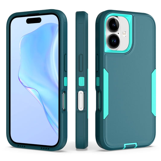 For iPhone 16 2 in 1 Magnetic PC + TPU Phone Case(Blue+Blue Green) - iPhone 16 Cases by buy2fix | Online Shopping UK | buy2fix