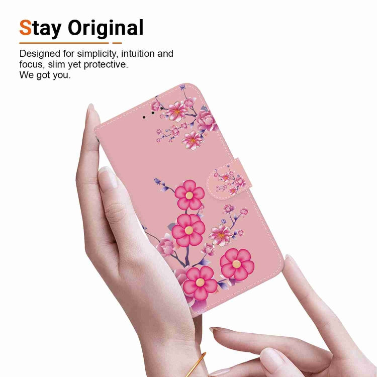 For Samsung Galaxy S23 Ultra 5G Crystal Texture Colored Drawing Leather Phone Case(Cherry Blossoms) - Galaxy S23 Ultra 5G Cases by buy2fix | Online Shopping UK | buy2fix