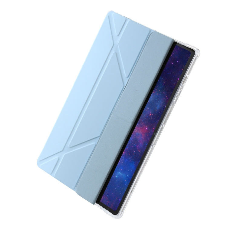 For Samsung Galaxy Tab S9 FE Clear Acrylic Deformation Leather Tablet Case(Ice Blue) - Galaxy Tab S9 FE by buy2fix | Online Shopping UK | buy2fix