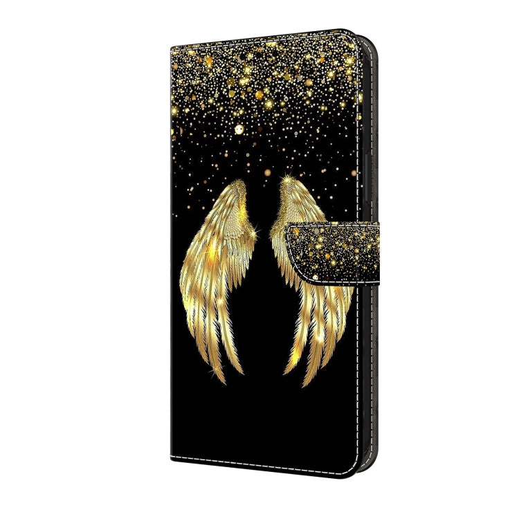 For Motorola Moto G Play 2024 Crystal 3D Shockproof Protective Leather Phone Case(Golden Wings) - Motorola Cases by buy2fix | Online Shopping UK | buy2fix