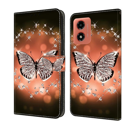 For Motorola Moto G Play 2024 Crystal 3D Shockproof Protective Leather Phone Case(Crystal Butterfly) - Motorola Cases by buy2fix | Online Shopping UK | buy2fix