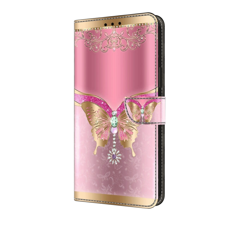 For Motorola Moto G24 Crystal 3D Shockproof Protective Leather Phone Case(Pink Bottom Butterfly) - Motorola Cases by buy2fix | Online Shopping UK | buy2fix