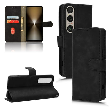 For Sony Xperia 1 VI 2024 Skin Feel Magnetic Flip Leather Phone Case(Black) - Sony Cases by buy2fix | Online Shopping UK | buy2fix