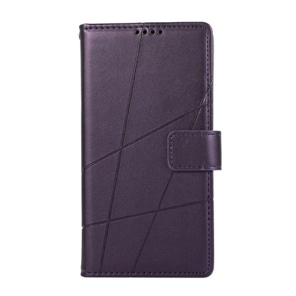 For iPhone SE 2024 PU Genuine Leather Texture Embossed Line Phone Case(Purple) - More iPhone Cases by buy2fix | Online Shopping UK | buy2fix