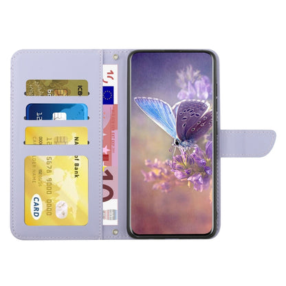 For Google Pixel 9 Skin Feel Butterfly Embossed Flip Leather Phone Case(Purple) - Google Cases by buy2fix | Online Shopping UK | buy2fix