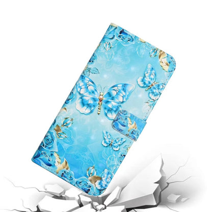 For iPhone 16 Oil Embossed 3D Drawing Leather Phone Case(Blue Butterflies) - iPhone 16 Cases by buy2fix | Online Shopping UK | buy2fix