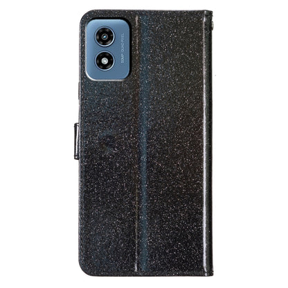 For Motorola Moto G Play 2024 Glitter Powder Flip Leather Phone Case(Black) - Motorola Cases by buy2fix | Online Shopping UK | buy2fix