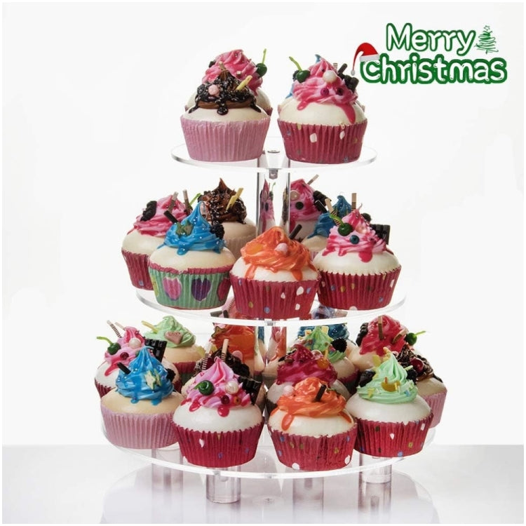 YX062 3 Tier Acrylic Circular Cupcake Stand - Storage Boxes by buy2fix | Online Shopping UK | buy2fix