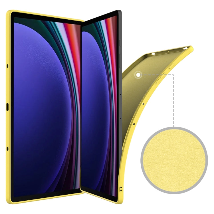 For Samsung Galaxy Tab S9+ Pure Color Liquid Silicone Shockproof Tablet Case(Yellow) - Galaxy Tab S9+ Cases by buy2fix | Online Shopping UK | buy2fix