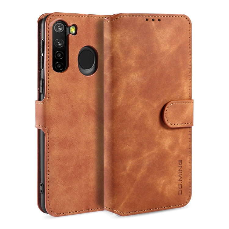 For Samsung Galaxy A21 (EU Version) DG.MING Retro Oil Side Horizontal Flip Case(Brown) - Galaxy Phone Cases by DG.MING | Online Shopping UK | buy2fix