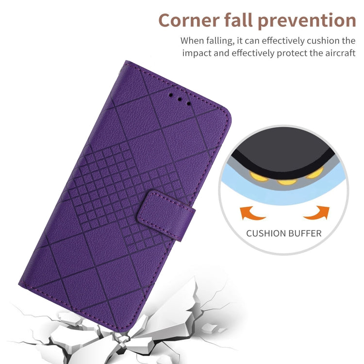 For Google Pixel 9 Rhombic Grid Texture Leather Phone Case(Purple) - Google Cases by buy2fix | Online Shopping UK | buy2fix