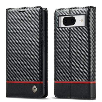 For Google Pixel 8a LC.IMEEKE Carbon Fiber Leather Phone Case(Horizontal Black) - Google Cases by LC.IMEEKE | Online Shopping UK | buy2fix