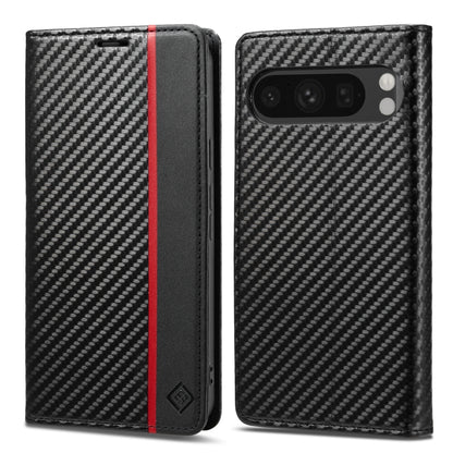 For Google Pixel 9 LC.IMEEKE Carbon Fiber Leather Phone Case(Vertical Black) - Google Cases by LC.IMEEKE | Online Shopping UK | buy2fix