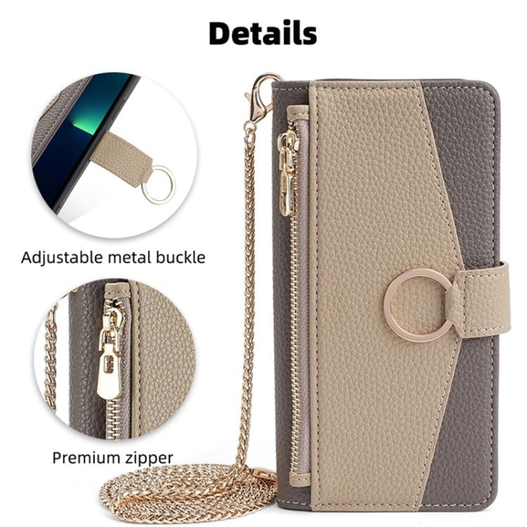For Samsung Galaxy S23+ 5G Crossbody Litchi Texture Leather Phone Case(Grey) - Galaxy S23+ 5G Cases by buy2fix | Online Shopping UK | buy2fix