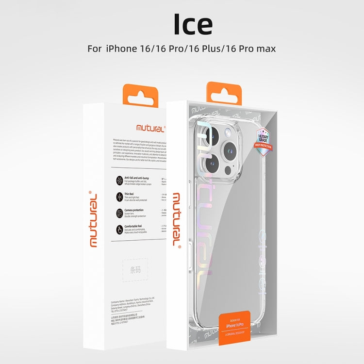 For iPhone 16 Pro Mutural Ice Series TPU Phone Case(Transparent) - iPhone 16 Pro Cases by Mutural | Online Shopping UK | buy2fix