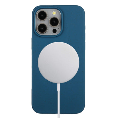 For iPhone 12 Pro Max Wheat MagSafe Magnetic Straw Material + TPU Phone Case(Blue) - iPhone 12 Pro Max Cases by buy2fix | Online Shopping UK | buy2fix