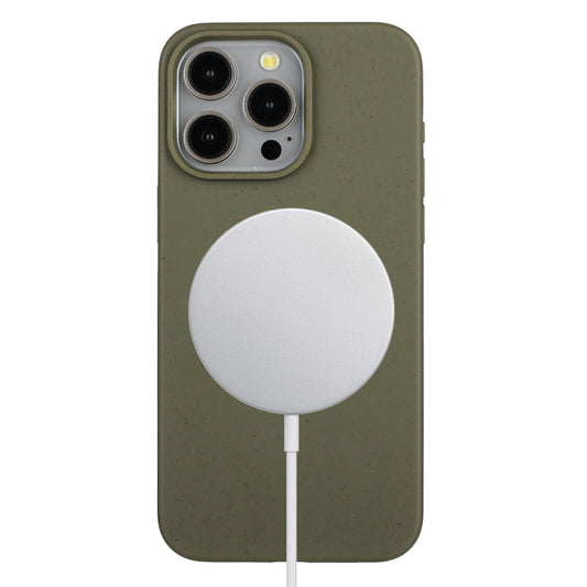 For iPhone 11 Pro Wheat MagSafe Magnetic Straw Material + TPU Phone Case(Army Green) - iPhone 11 Pro Cases by buy2fix | Online Shopping UK | buy2fix