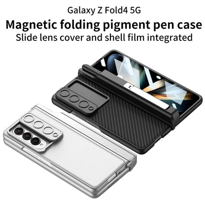 For Samsung Galaxy Z Fold4 GKK Magnetic Hinge Flip Leather Phone Case with Holder(Silver) - Galaxy Z Fold4 5G Cases by GKK | Online Shopping UK | buy2fix