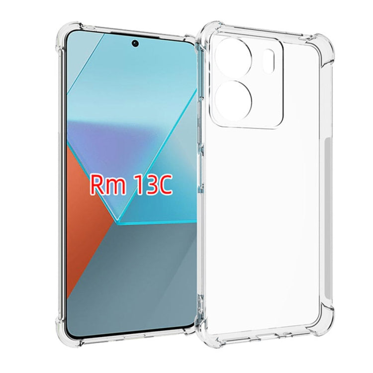 For Xiaomi Redmi 13C Shockproof Non-slip Thickening TPU Phone Case(Transparent) - 13C Cases by buy2fix | Online Shopping UK | buy2fix