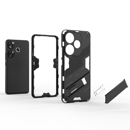 For Xiaomi Redmi Turbo 3 5G Punk Armor 2 in 1 PC + TPU Phone Case with Holder(Light Red) - Xiaomi Cases by buy2fix | Online Shopping UK | buy2fix