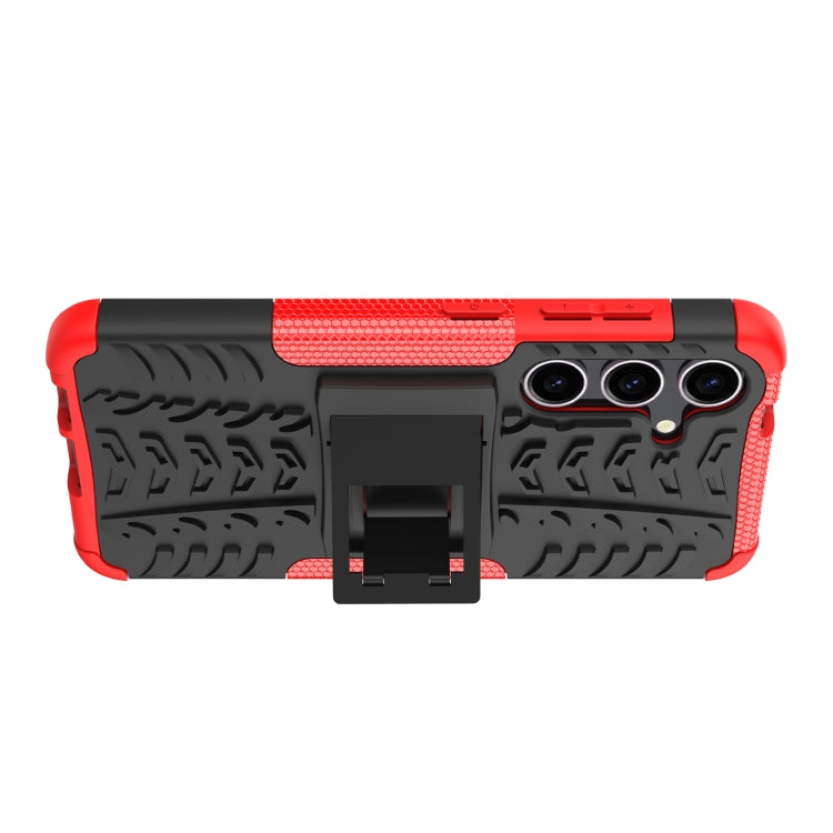 For Samsung Galaxy S24 5G Tire Texture TPU + PC Phone Case with Holder(Red) - Galaxy S24 5G Cases by buy2fix | Online Shopping UK | buy2fix