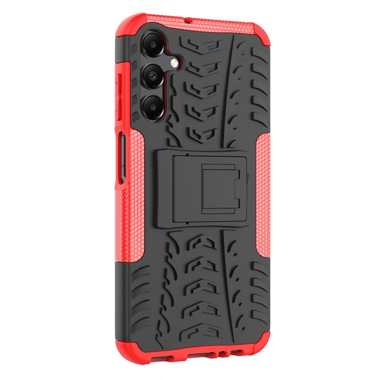 For Samsung Galaxy A15 Tire Texture TPU + PC Phone Case with Holder(Red) - Galaxy Phone Cases by buy2fix | Online Shopping UK | buy2fix