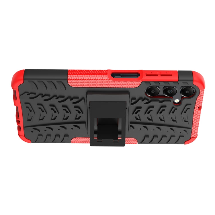 For Samsung Galaxy A15 Tire Texture TPU + PC Phone Case with Holder(Red) - Galaxy Phone Cases by buy2fix | Online Shopping UK | buy2fix