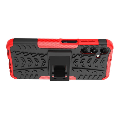 For Samsung Galaxy A15 Tire Texture TPU + PC Phone Case with Holder(Red) - Galaxy Phone Cases by buy2fix | Online Shopping UK | buy2fix