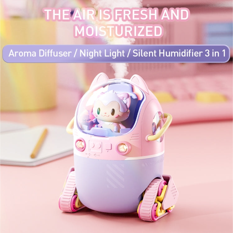 MJ066 220ML Portable Desktop Cute Cartoon Tank Car Air Humidifier with LED Lights, Model:USB(Green) - Air Purifiers & Accessories by buy2fix | Online Shopping UK | buy2fix