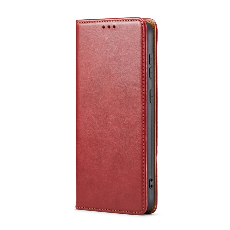 For Samsung Galaxy S24 5G Fierre Shann PU Genuine Leather Texture Phone Case(Red) - Galaxy S24 5G Cases by FIERRE SHANN | Online Shopping UK | buy2fix