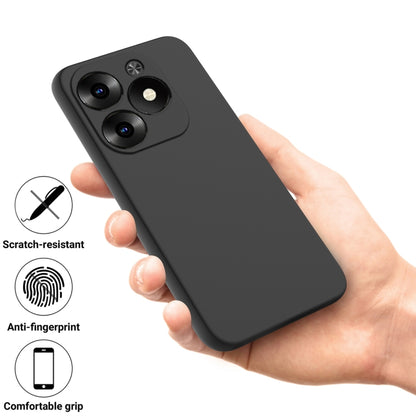 For Infinix Hot 40i Solid Color Liquid Silicone Dropproof Full Coverage Protective Case(Black) - Infinix Cases by buy2fix | Online Shopping UK | buy2fix