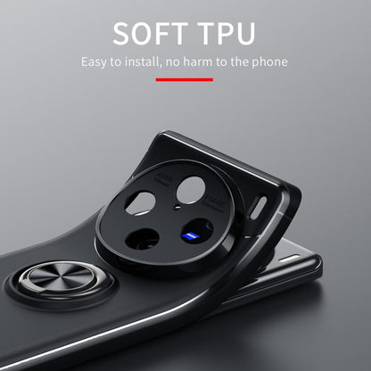 For vivo X100 Pro Metal Ring Holder TPU Phone Case(Black) - X100 Pro Cases by buy2fix | Online Shopping UK | buy2fix