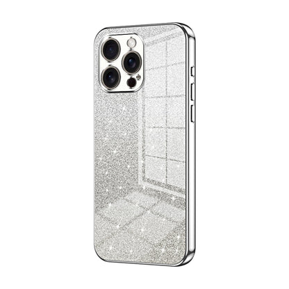 For iPhone 16 Pro Max Gradient Glitter Powder Electroplated Phone Case(Silver) - iPhone 16 Pro Max Cases by buy2fix | Online Shopping UK | buy2fix